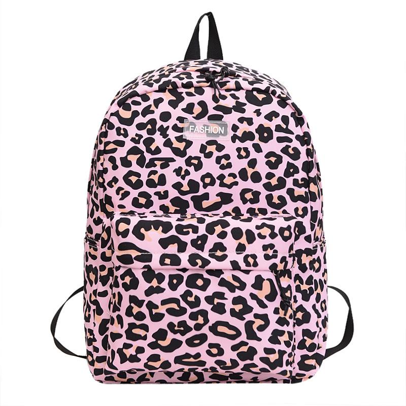 Schoolbag Retro College Style Junior High School Students Large Capacity 1011 New Leopard Print Trend Versatile Ridge Backpack
