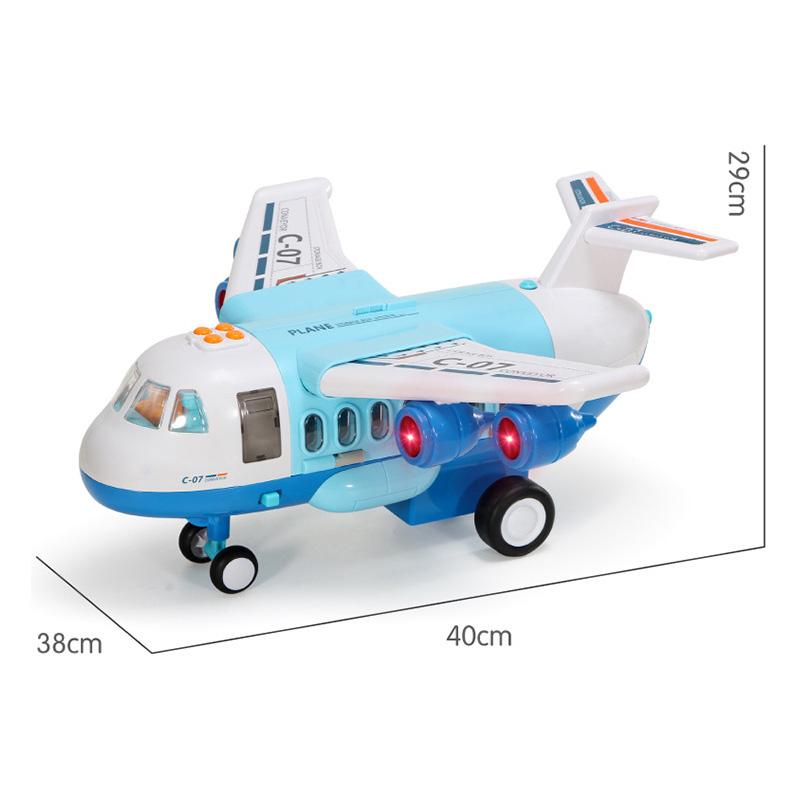Airplane Plane Toy With Smoke Sound Light Fricton Powered Educational Toy Vehicle With Mini Cars Great Gift For Boys Girls
