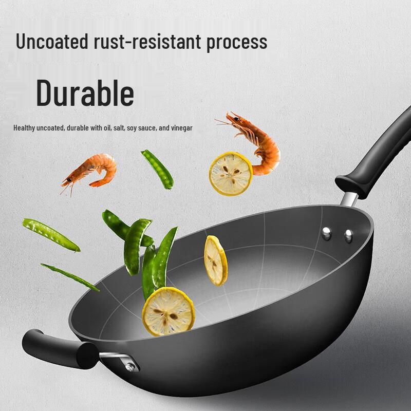 Supor 40cm Cast Iron Non-Coated Wok with Double Handles