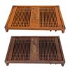Chinese Natural Wood Tea Tray Drainage Water Storage Kung Fu Tea Set Simple Rectangular Tea Board Storage Tray with Drain Pipe