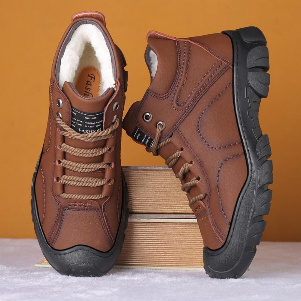 Cotton Shoe Men Ankle Boots Fur and Fur Integrated Men's Shoes Wool Winter Warm and Thick High Top Anti Slip Mens Snow Boots