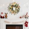 20" Christmas Wreath for Front Door Artificial Wreath with Ball Ornaments Golden Flowers Leaves Berries Pine Needles