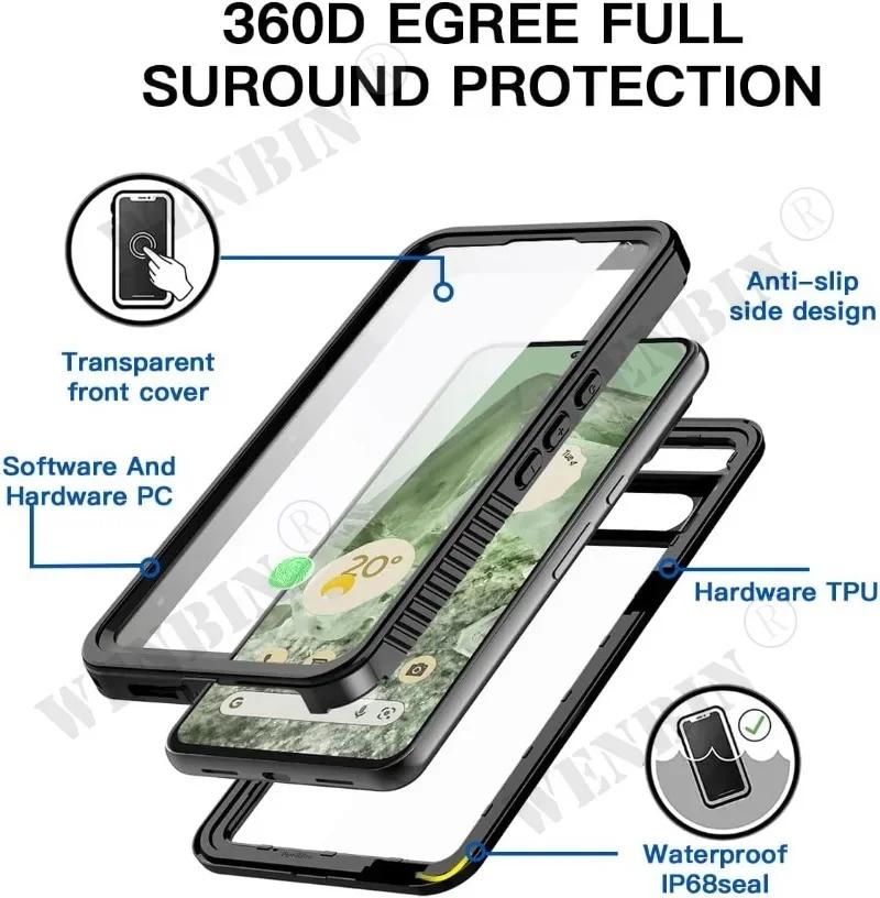 IP68 Luxus Wasserdichtes Case Google Pixel 10 9 8 7 Pro XL 7A Schnee Staub Stoßfest 360° Unterwasser IP68 Zertifiziert Abdeckung
