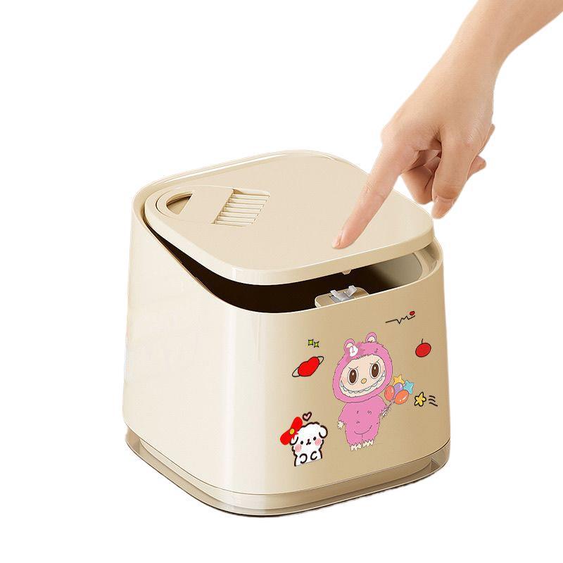 Stylish Bathroom & Kitchen Trash Can with Lid for Home Use