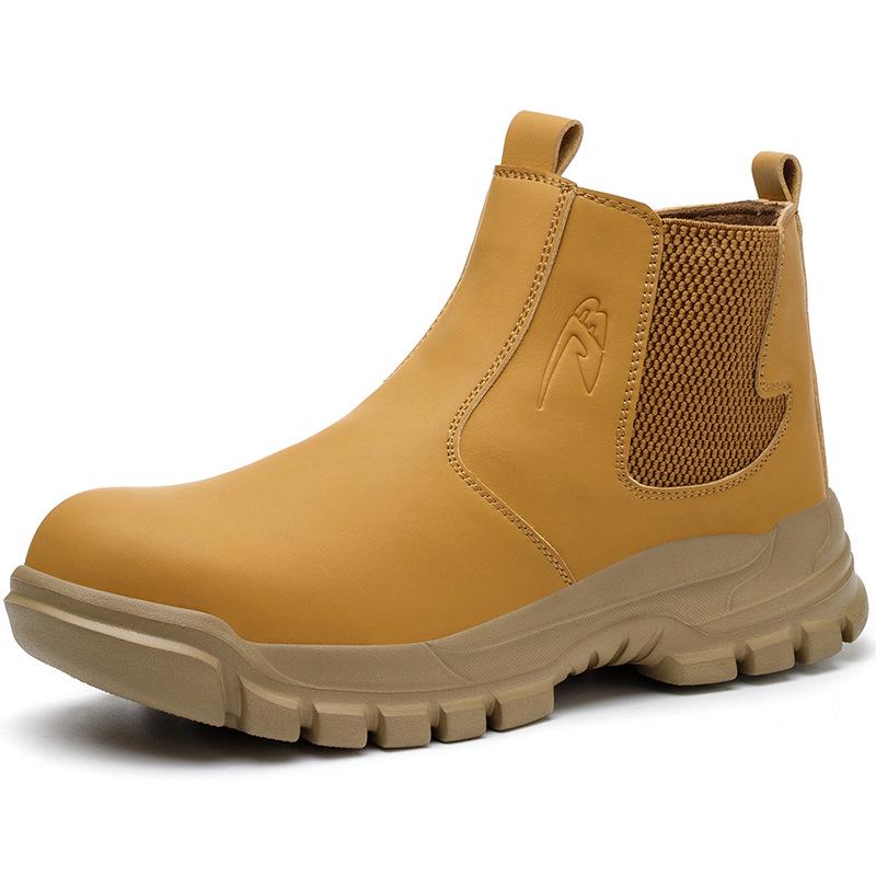 Cross-border High-top Steel Toe Work Boots: Microfiber, Anti-smash, Anti-puncture, Wear-resistant, Comfortable Labor Protection Footwear
