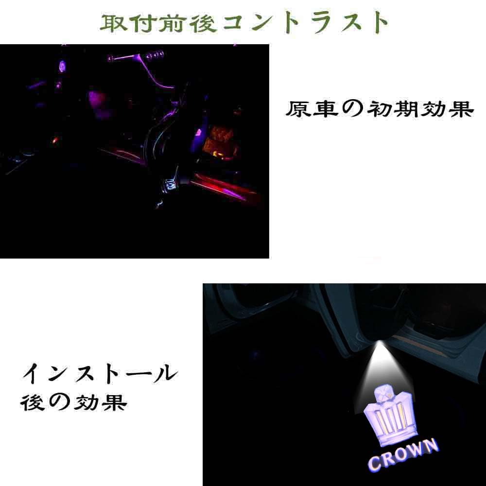 Ltsplay Courtesy Light, Door Welcome Light, Courtesy Lamp for 18 Series, 200 Series, and Crown 210 Series Vehicles, LED Logo Projection Light, Set of