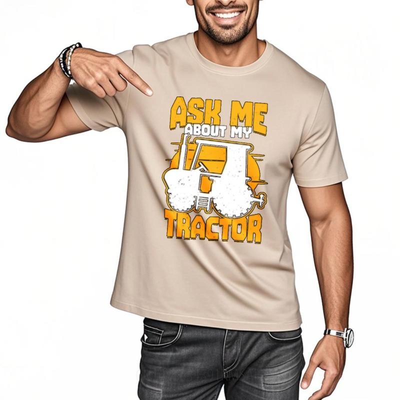 Funny Tshirt Summer Top Printed Boys Oneck Tshirt Ask Me About My Tractor T Shirt Unisex Basic Boys Tee Shirt Oversized Tshirt