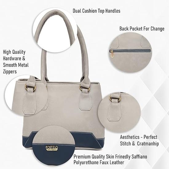 Fostelo Damen Vegan Leder Zita Handtasche Schulter Hobo Bag Damen Geldbörse (Groß)