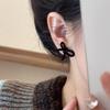 Retro Flocked Black Bow Stud Earrings - Sweet and Versatile with a Simple, Elegant Design