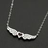 Angel Wing Pink Heart Chain Women Girlfriend 925 Sterling Silver Crystal Love Trendy Wedding Necklace Jewelry Valentine's Day