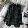 Women's Spring & Autumn Cross-Grid Blazer: Korean Business Casual British Style