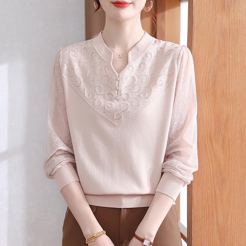 

Xuexi Mid-Aged Women s Loose Autumn Knit Top XL