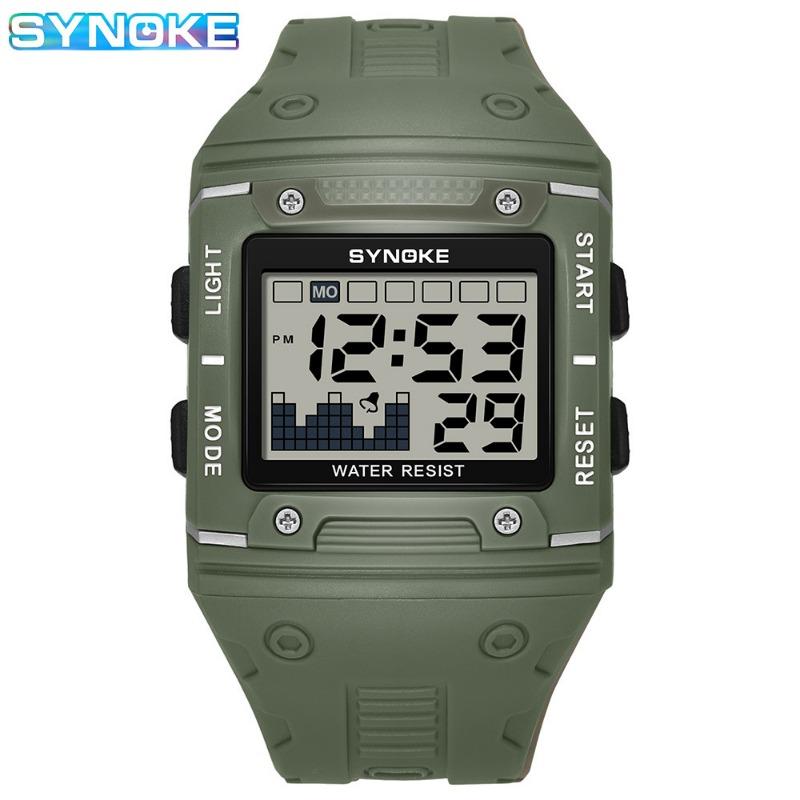 

Top Brand New Square Retro Sports Fashion Student Electronic Watch Waterproof Men s Multifunctional Outdoor Luminous Wristwatch