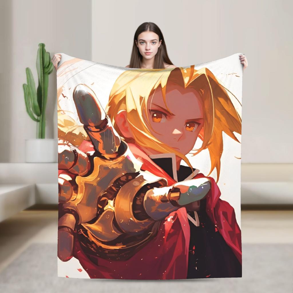 Fullmetal Alchemist  Super Soft Blankets  Girls Boys Plush Bedding Throws Pattern Couch Chair Flannel Bedspread Sofa Bed Cover