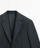 Massimo Dutti Striped Wool Blend Suit Blazer