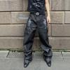 American Street Retro Printed Black Jeans Street Fashion Versatile Straight Scimitar Pants Spot