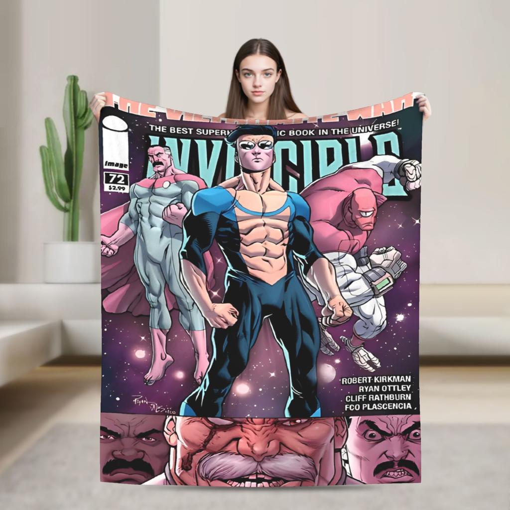 Invincible Flannel Blanket Hero Man Awesome Throw Blankets for Home 200x150cm Quilt