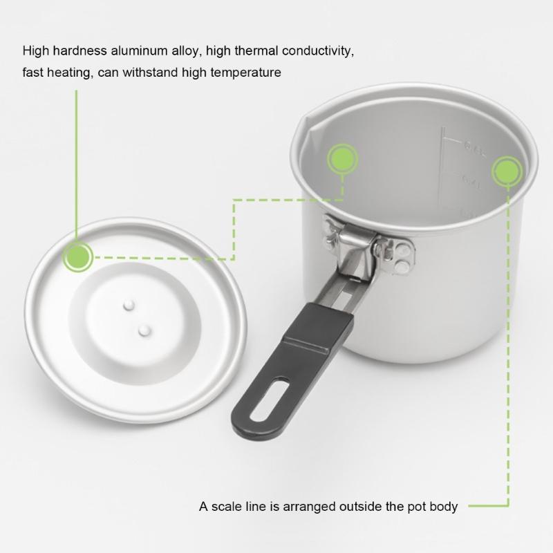 Effizienter Camping-Teekessel Tragbarer Outdoor-Teekessel mit klappbarem Griff Campingtöpfe für einfachen Transport