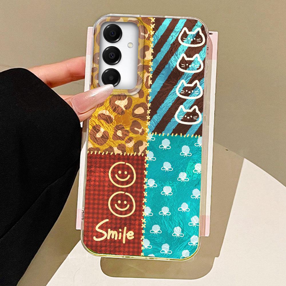 Pink Face Sun Stars Women Girls Phone Case for Samsung Galaxy A55 A56 A36 A26 A16 A53 A06 A14 A24 A34 A54 A15 A25 A35 A12 Cover