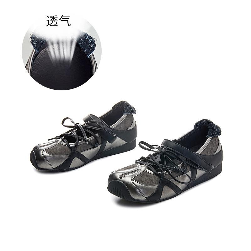 Inner height increase 5cm Wula insole leather single shoes new bow casual Mary Jane women's shoes