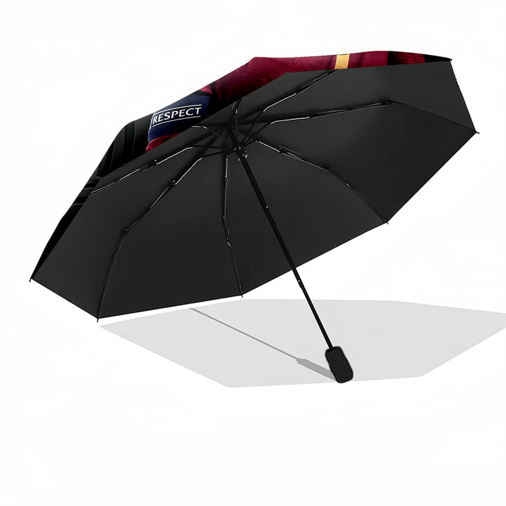 Cristiano Ronaldo Personalized Text Umbrella Compact Travel Automatic Umbrella Compact 8-Rib Design Durable Plastic Iron Travel Essential Elegant