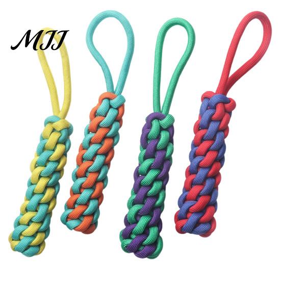 Portable Rope Toys for Travel Woven Braided Dog Toy, Durable Cotton Knotted Chew Aggressive Interactive Tug-of-War Ring Pet Toy Indoor And Outdoor