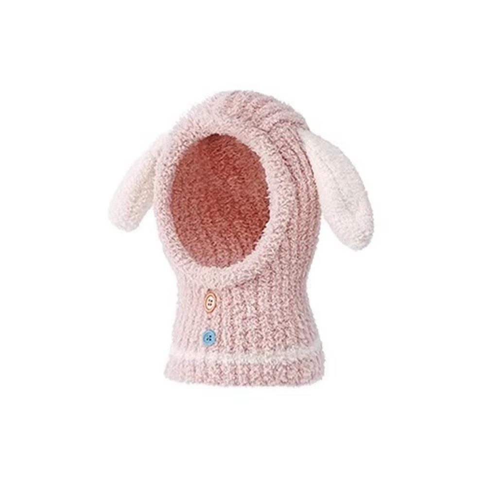 

Cartoon Animal Balaclava Pullover Hat Rabbit Kids Hooded Beanie Ear Protection Scarf Cap Unisex розовый