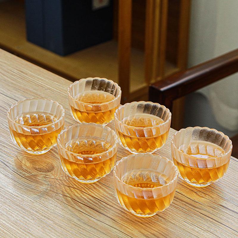 Thickened, heat-resistant glass tea cup for home use – transparent, Gongfu style, ideal for tea tasting. Large host cup, perfect for enjoying tea.
