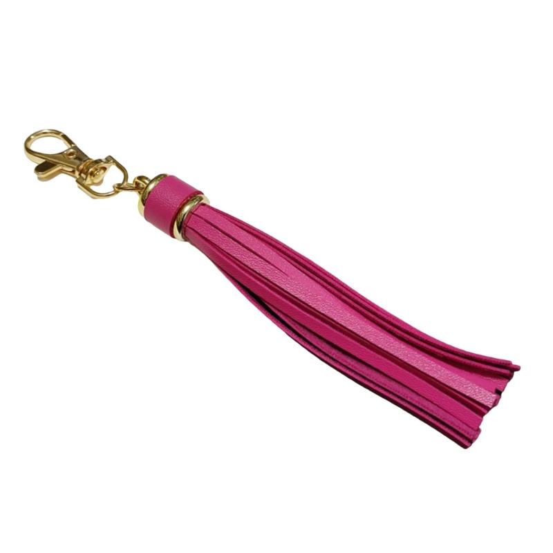 Handmade Tassels Keychain Bag Charm Stylish PU Leather Tassels Keychain Pendant With Metal Rings For Secure Attachment