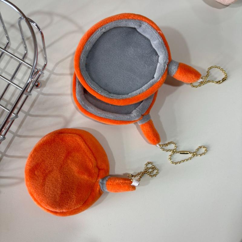 Cartoon Originality Cute Pan Plush Keychain Simulated Tableware Pendant Car Key Ring Charm Backpack Decoration Accessories Gifts