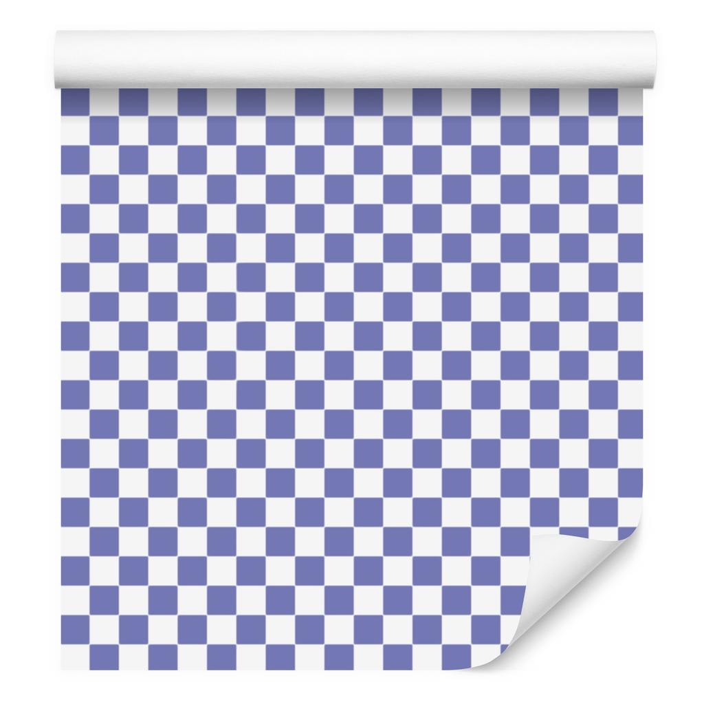 Checkerboard wallpaper blue, center blue for living room and bedroom 50x1000