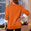 Women's Casual Fashion RoundNeck Pullover Top Winter Solid Color Plush Sweatshirt