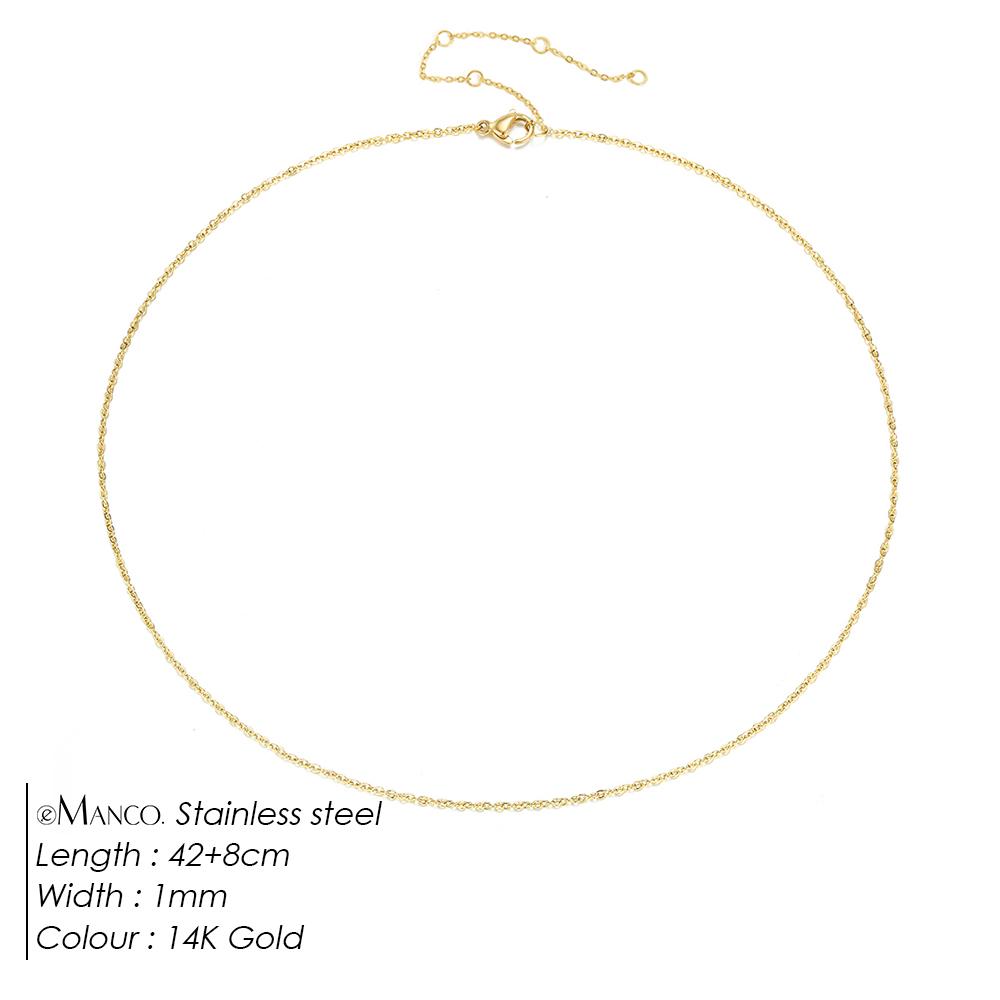 eManco Classic Fine Chain Necklace Stainless Steel Adjustable Women's Accessories Wholesale