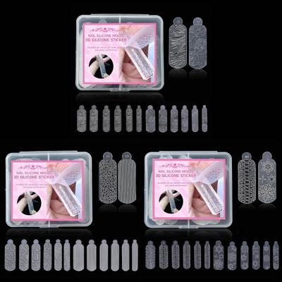 3D-Silikon-Nagelkunstform für Weihnachts-Schneeflocken- und Leopardenmuster-Designs Wiederverwendbar Einfach zu bedienen DIY-Nagelvorlage