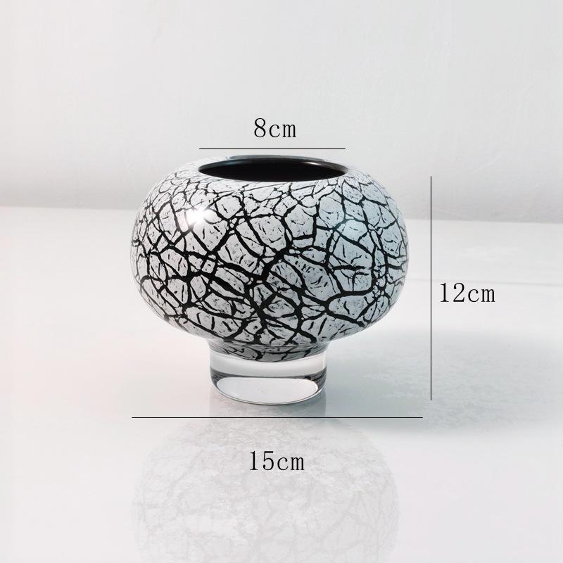 

Elegant Tall Modern Ice Crackle Glass Vase for Home, Model Rooms, and Restaurant Floral Decor 15 x 15 x 12 cm белый