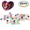 30/50/60/90/100PCS Stainless Steel Mix Tongue Piercing Lot Stainless Steel  Tongue Piercing Bar Bulk Nipple Bar Pack Belly Ring