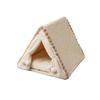 Pet Tent Bed for Small Cats and Dogs, Size S 383842 cm, Fits Up to 8.8 lb, Plush with Brown Ball