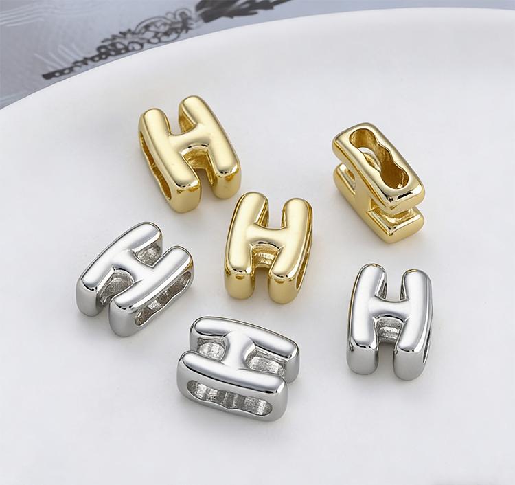 1pc Alphabet Bead Polished Design Mini 3D Bubble 26 Letter Charm for DIY Necklace Bracelet Jewelry Making