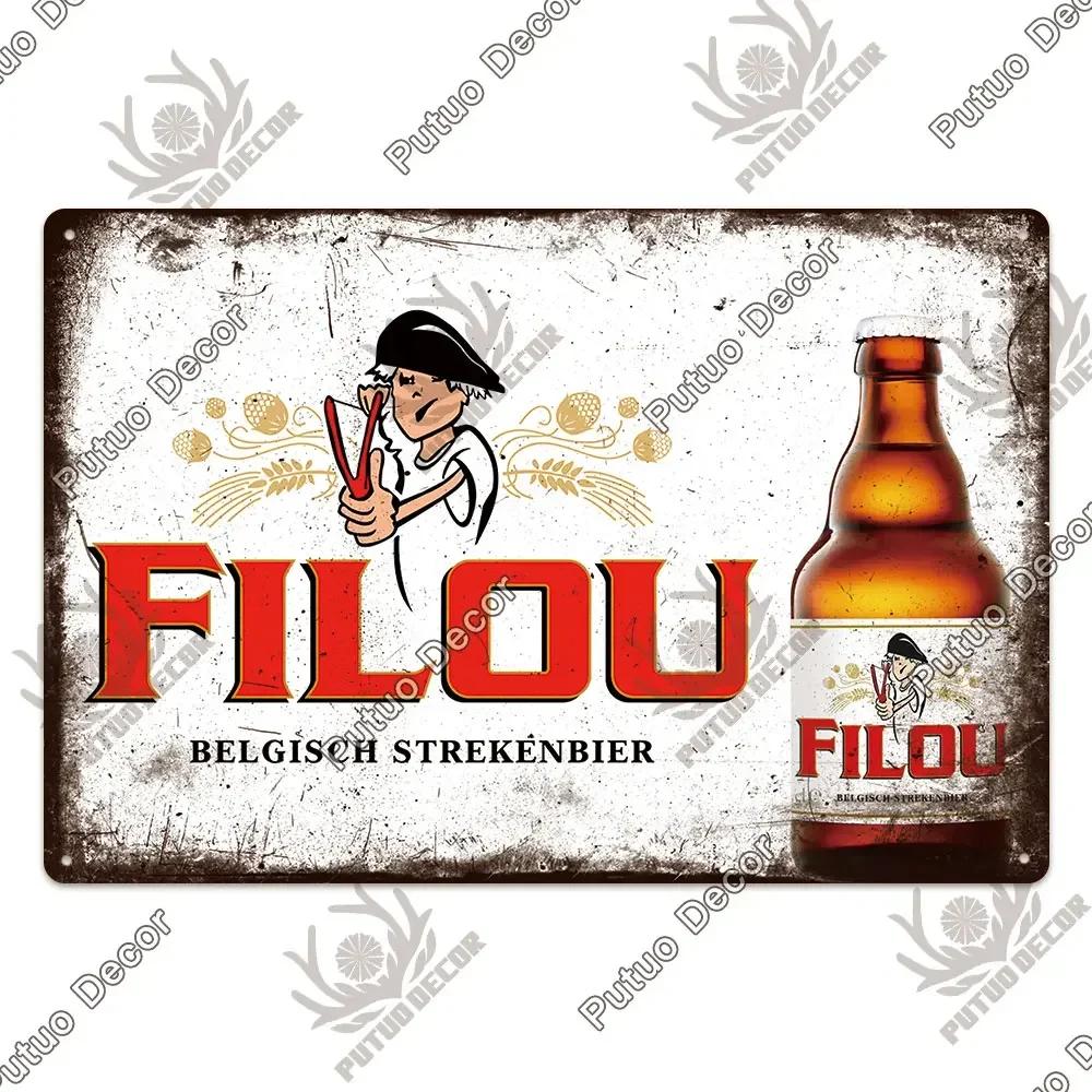 Putuo Decor's Belgium Beer Metal Plaque Retro Wall Art for Pub Bar Man Cave Club Vintage Style Decorative Sign