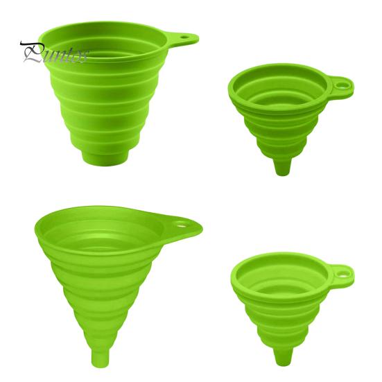 

Набор из 4 кухонных воронок, складные силиконовые воронки для наполнения бутылок с водой, переноса жидкости, подвесная настенная воронка-органайзер, кухонные гаджеты зелёный