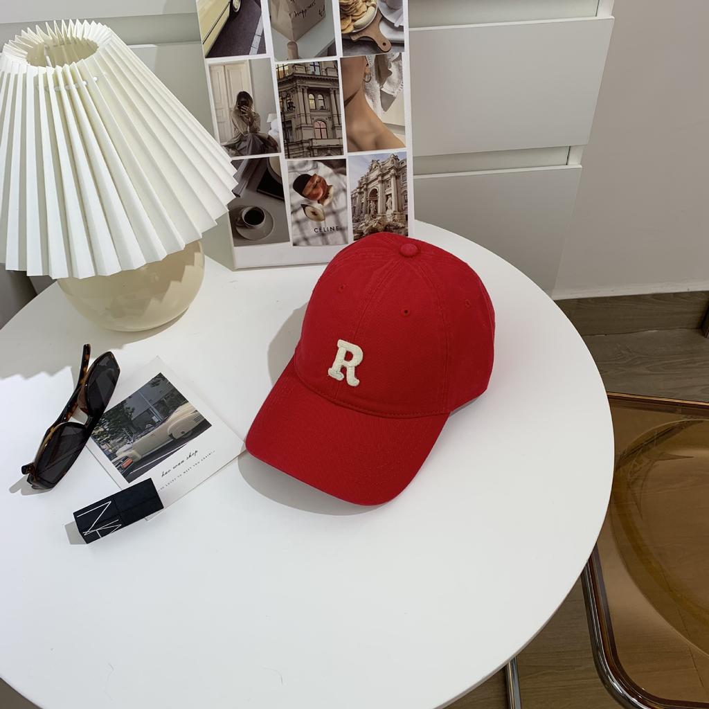 New Embroidery Letter R Baseball Cap Summer Solid Women Ponytail Hats Men Baseball Cap Cotton Outdoor Simple Visor Casual Cap