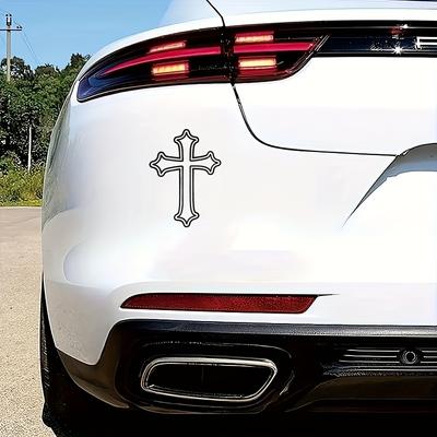 1pc Christ Cross Outline Sticker-Car Exterior Accessory,Weather-Resistant High Quality Decal for Cars and Trucks SUV,Crafts