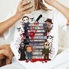 Personnages d'Halloween de Films d'Horreur Rétro Chemise Graphique Noire Cadeau Ventilateur