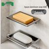 No-Punch Wall-Mounted Double-Layer Soap Holder
