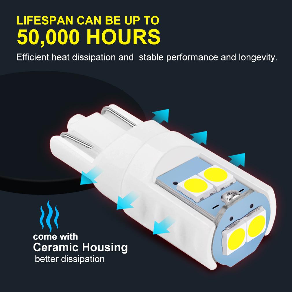 2 Stücke Keramik T10 Led Canbus W5W 168 194 Led-lampe 3030 SMD Auto Dome Leselampe Kennzeichenleuchte Freiheit 6000 Karat Weiß 12 V