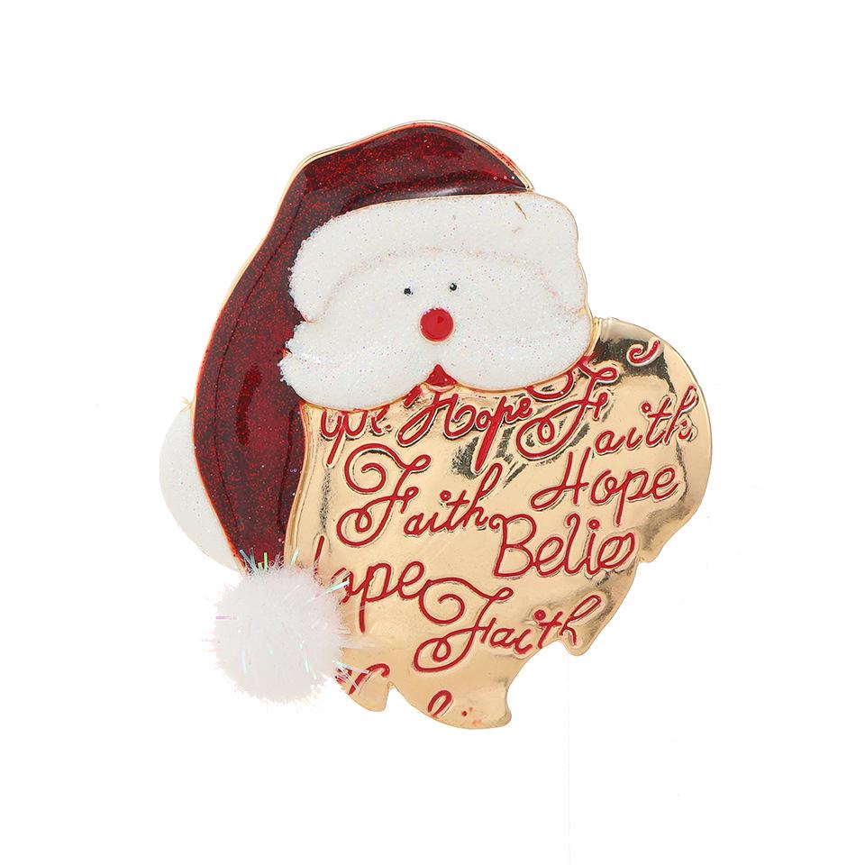 Glasierte Weihnachtsbrosche: Weihnachts-Schneemann & Rentier Anstecknadel für Wintermäntel