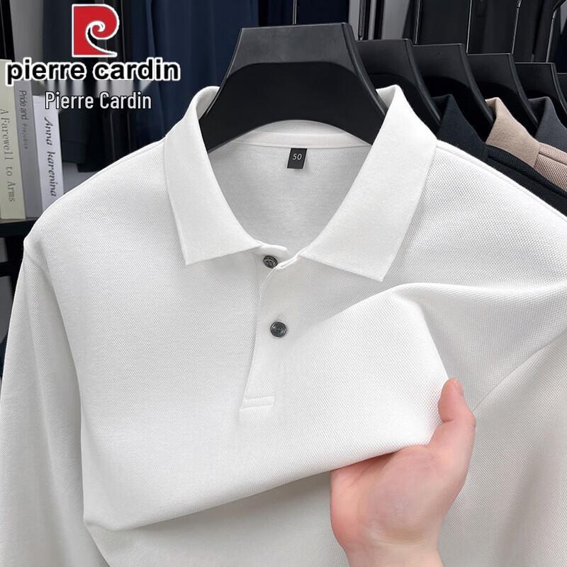 Pierre Cardin Men's 100% Cotton Spring Long-Sleeve Polo Shirt