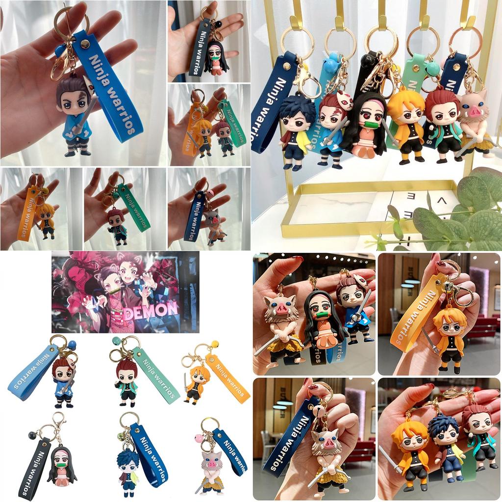 Slayer Keychain With Creative Figures Enhancing Your Bag Charm And Cosplay Collection**