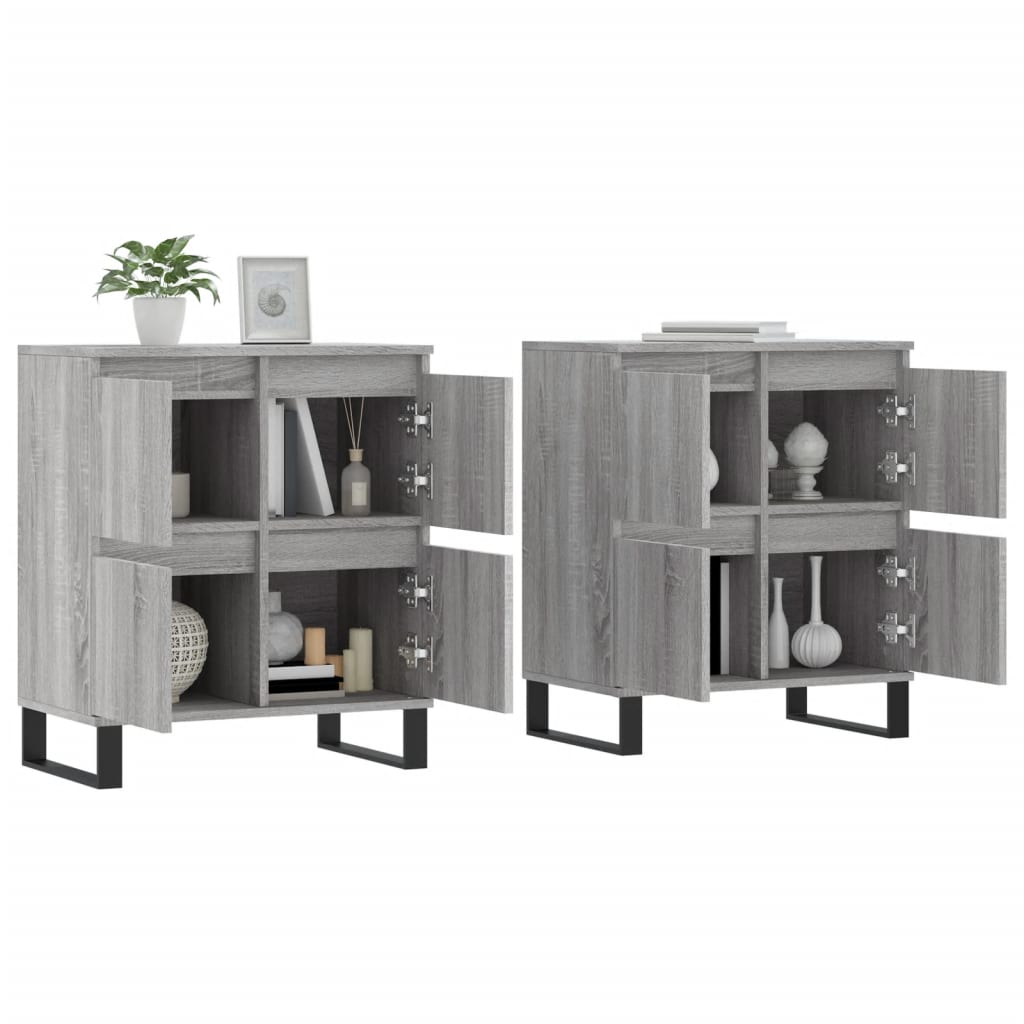 Sideboards 2 pcs Grey Sonoma Wood Based Panel