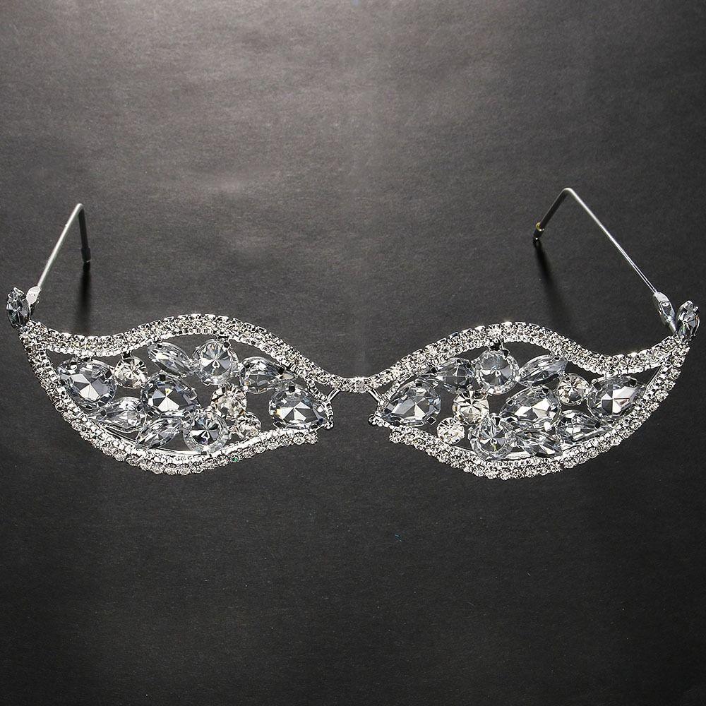 Irregular Rhinestone Eyeglass Frame Vintage Light Luxury Face Eyewear Decoration Party Jewelry Sparkling Crystal Eye Frame
